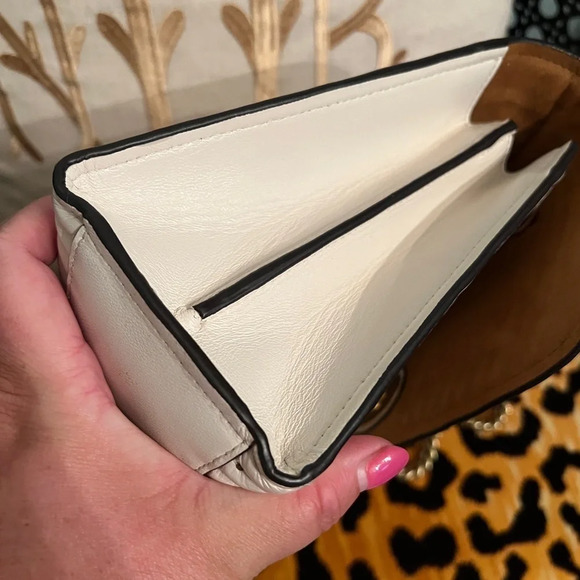 COACH Parker White/Cream Handbag with Quilting & Gold Rivets Shoulder Crossbody - Picture 15 of 16